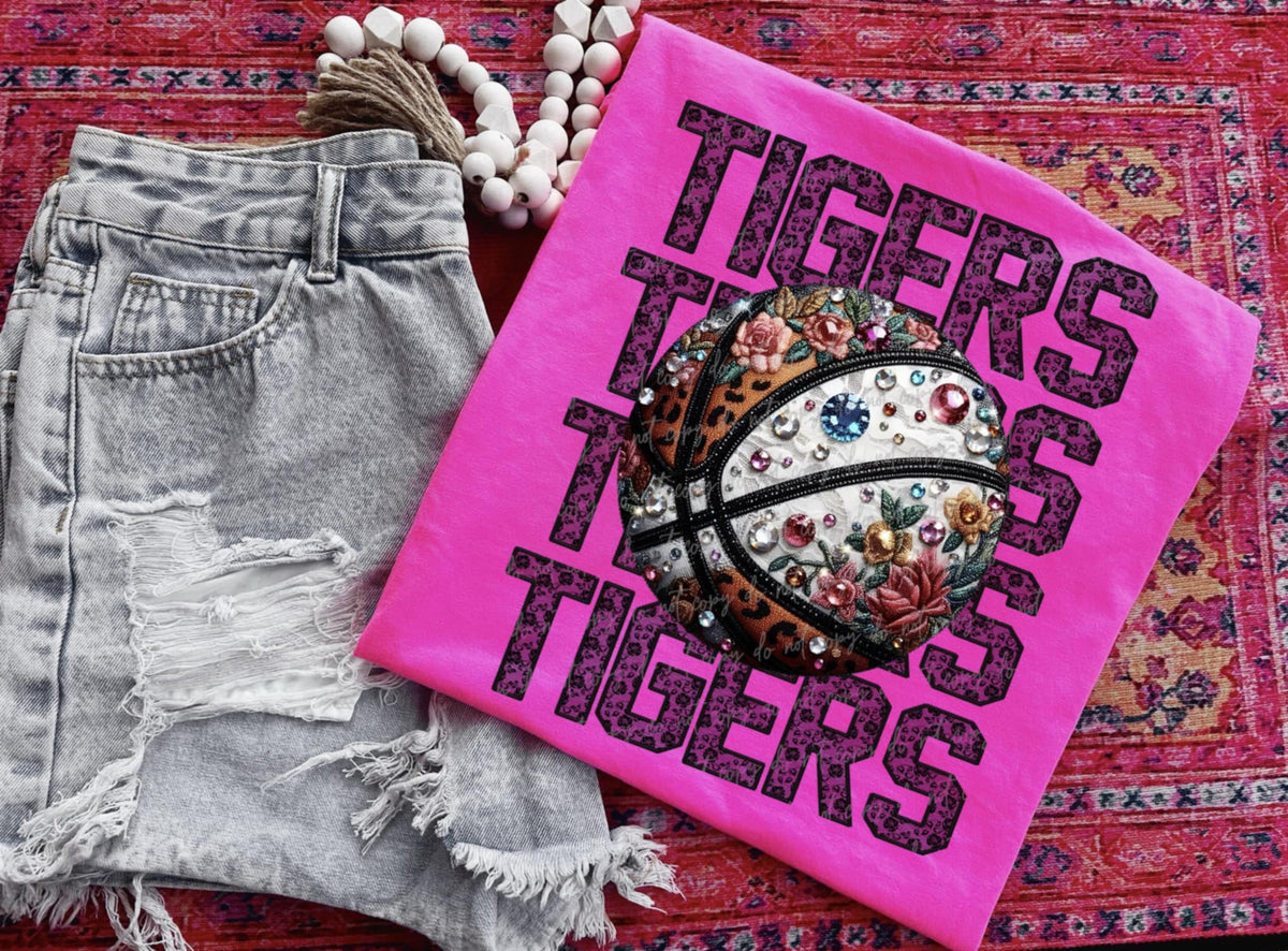 Tigers bedazzled basketball (VIRGO) 94441 DTF transfer