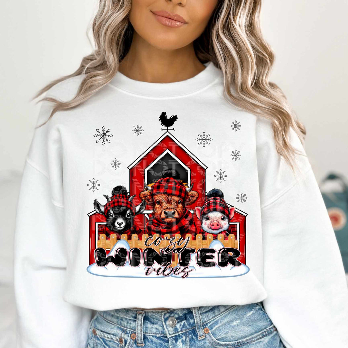 Winter vibes barnyard (DD) 80280 DTF transfer
