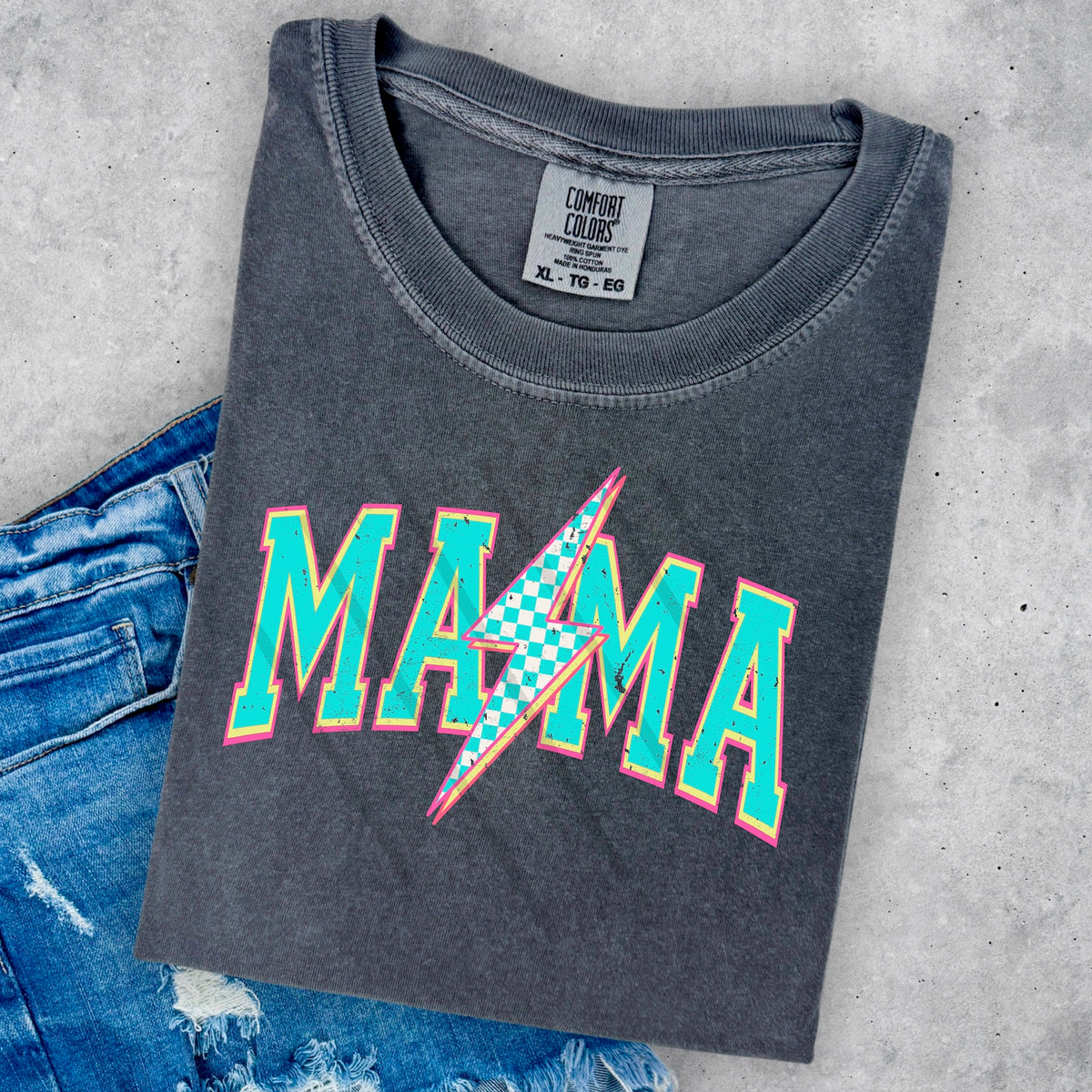 Mama mint checker Bolt scarlow 110312 DTF transfer