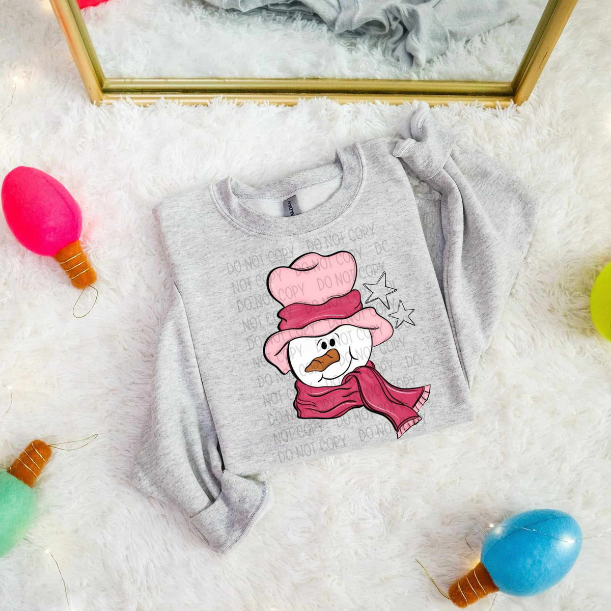 Snowman pink winter wear 67237 DTF transfer
