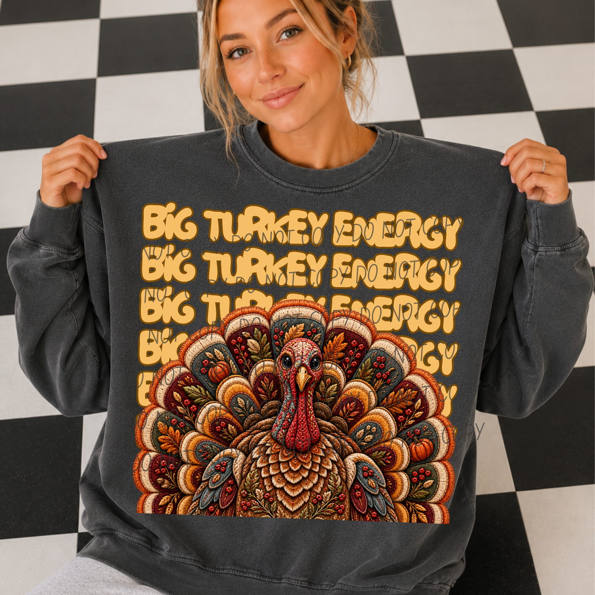 Big Turkey Energy Stacked with Turkey (City) DTF Transfer