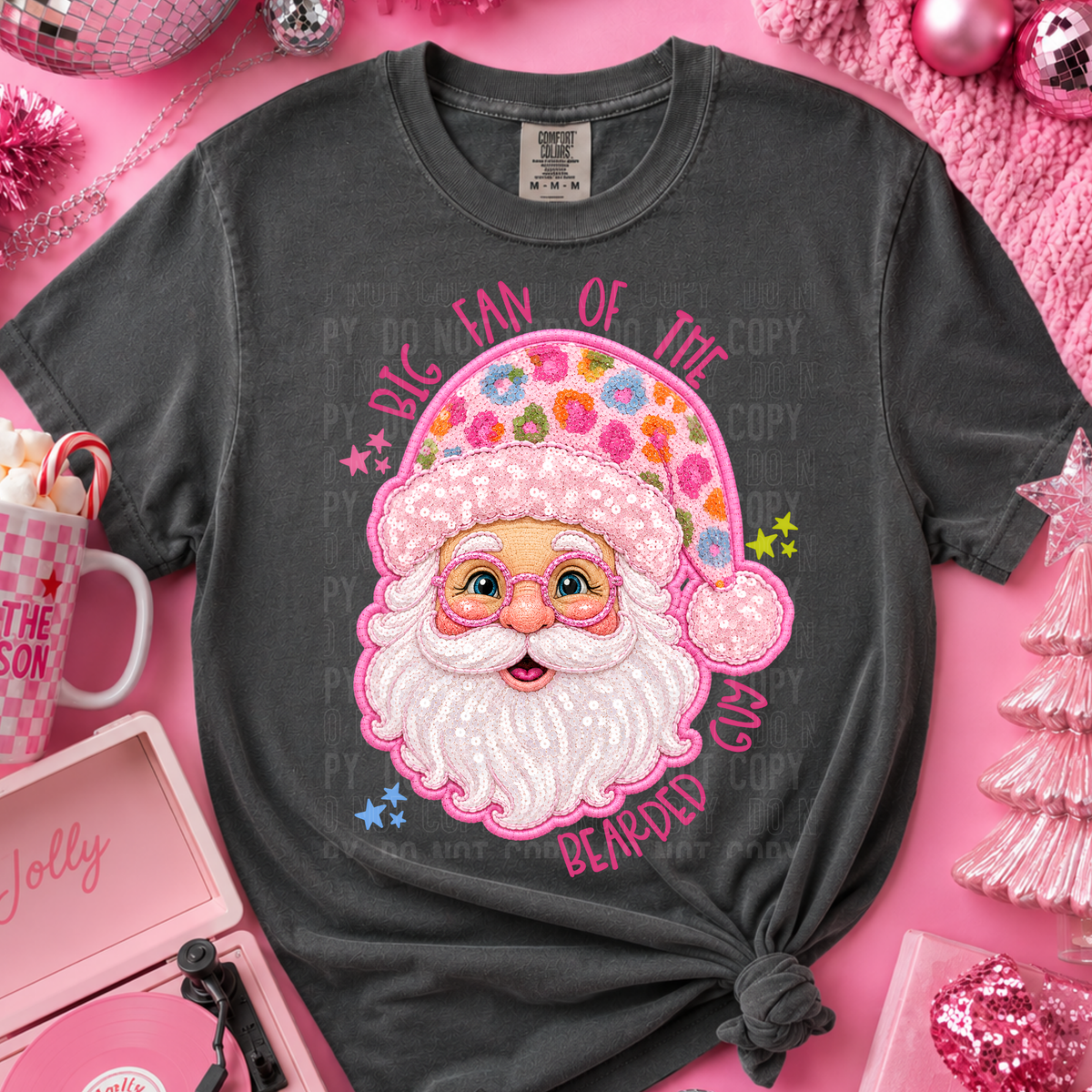 Big fan of the bearded guy pink DTF Transfer