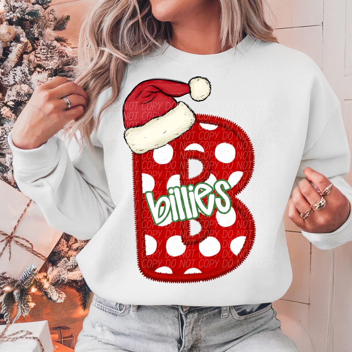 B Billies Christmas Faux Embroidery (CITY) 66259 DTF transfer