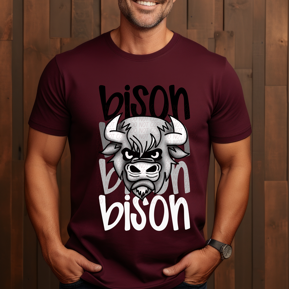 Bison Word Stacked (CITY) 57426 DTF transfer