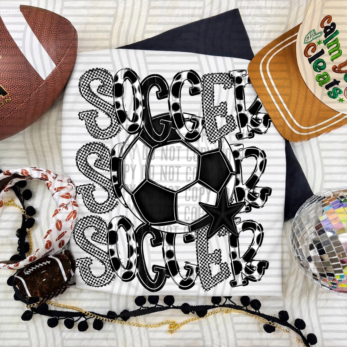 Black-Soccer Tri Stacked (Caplinger) DTF Transfer