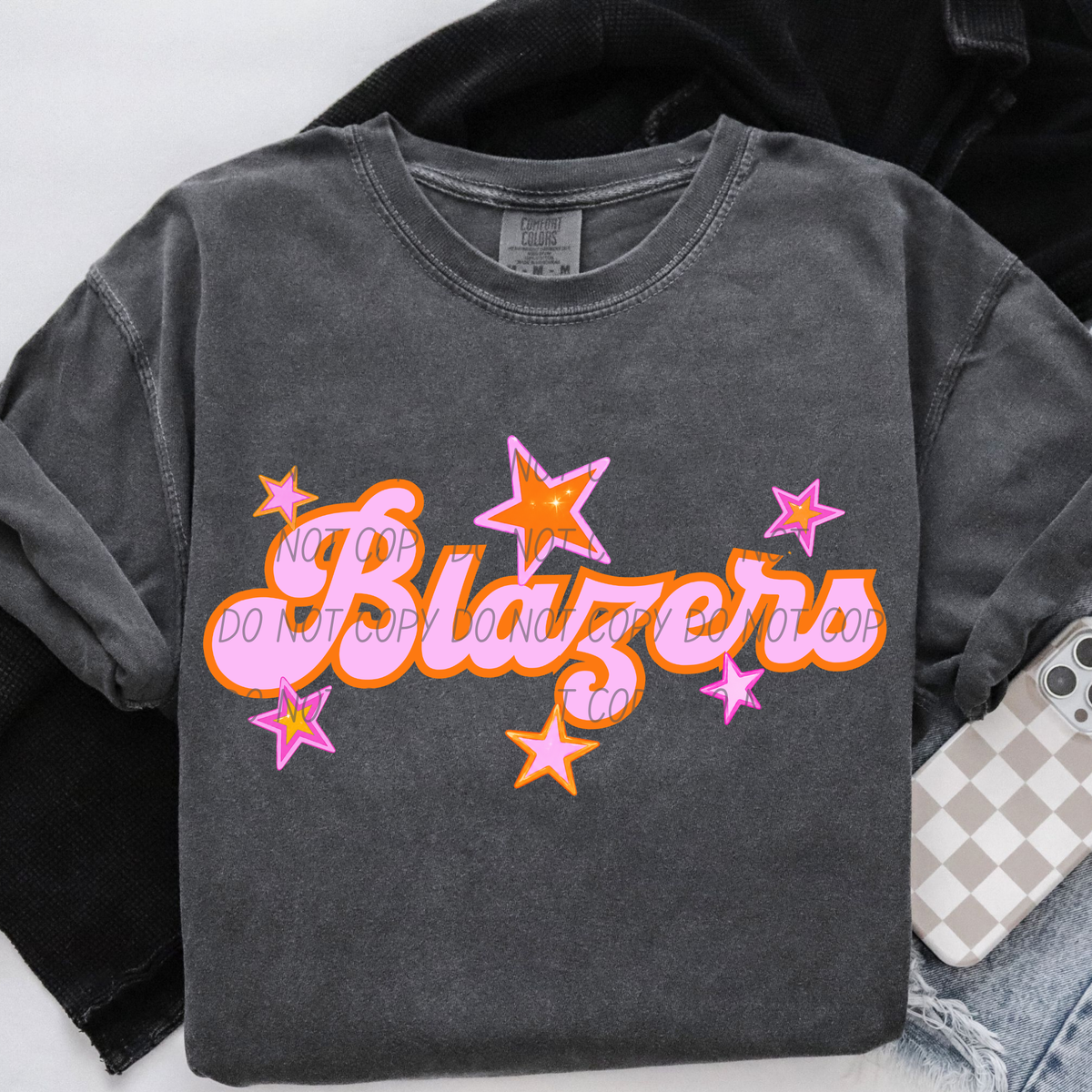 blazers pink orange stars (city) DTF transfer