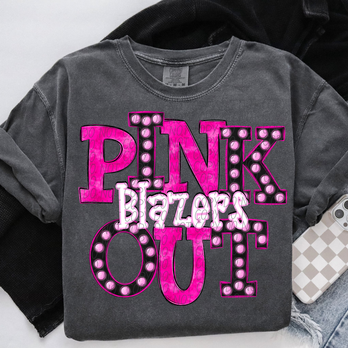Blazers Pink Out Marquee (City) 112978 DTF transfer
