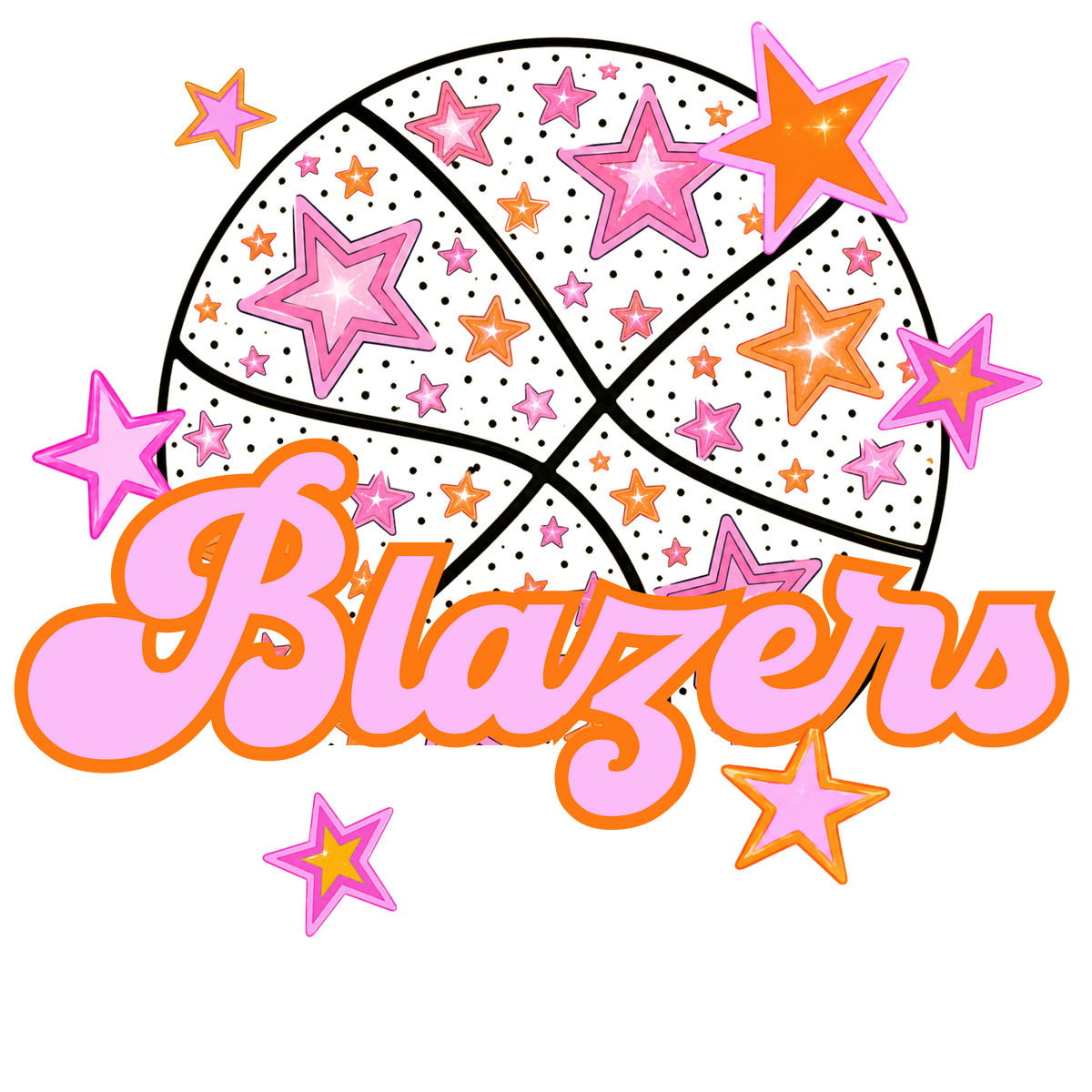 blazers pink basketball (city) DTF transfer