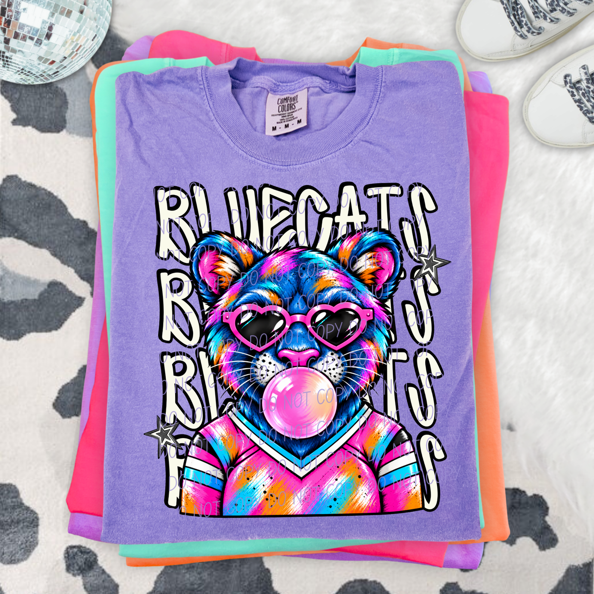 bluecats pretty little rebels mascot (city) DTF Transfer