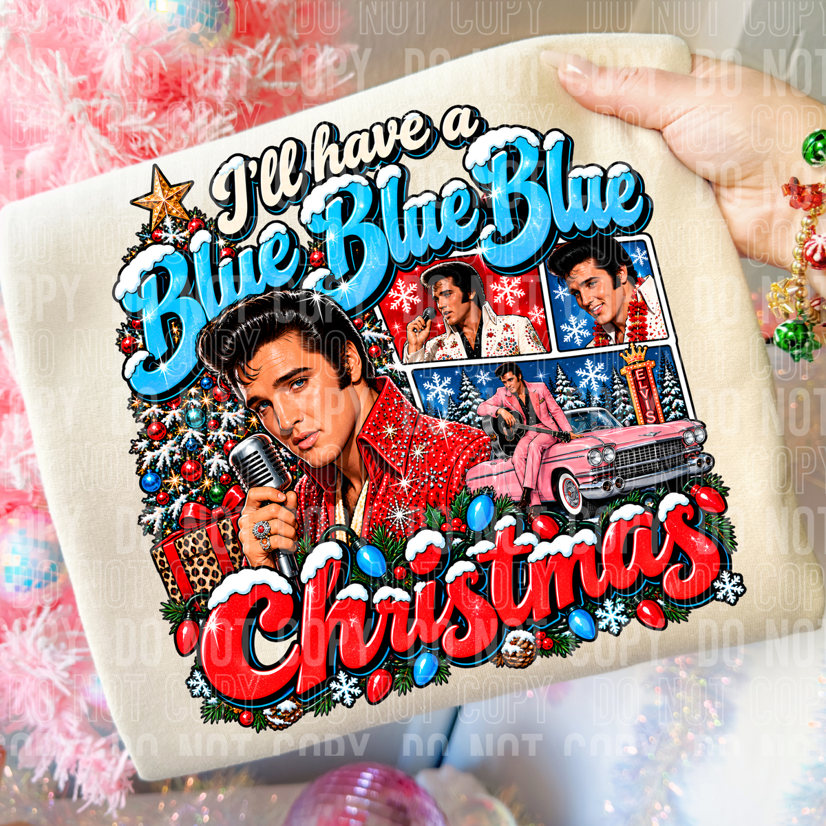 I'll have a blue blue blue Christmas (SBB) DTF Transfer