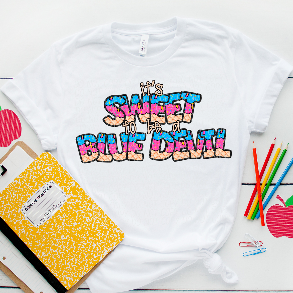 It's sweet to be a BLUE DEVIL drip (Caplinger) DTF transfer