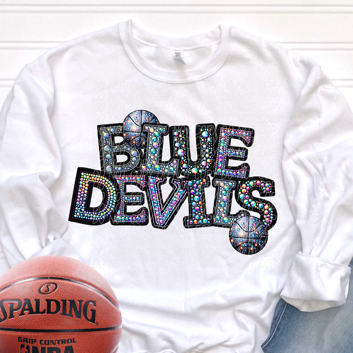 Blue Devils Basketball Rhinestone (CITY) 66484 DTF transfer