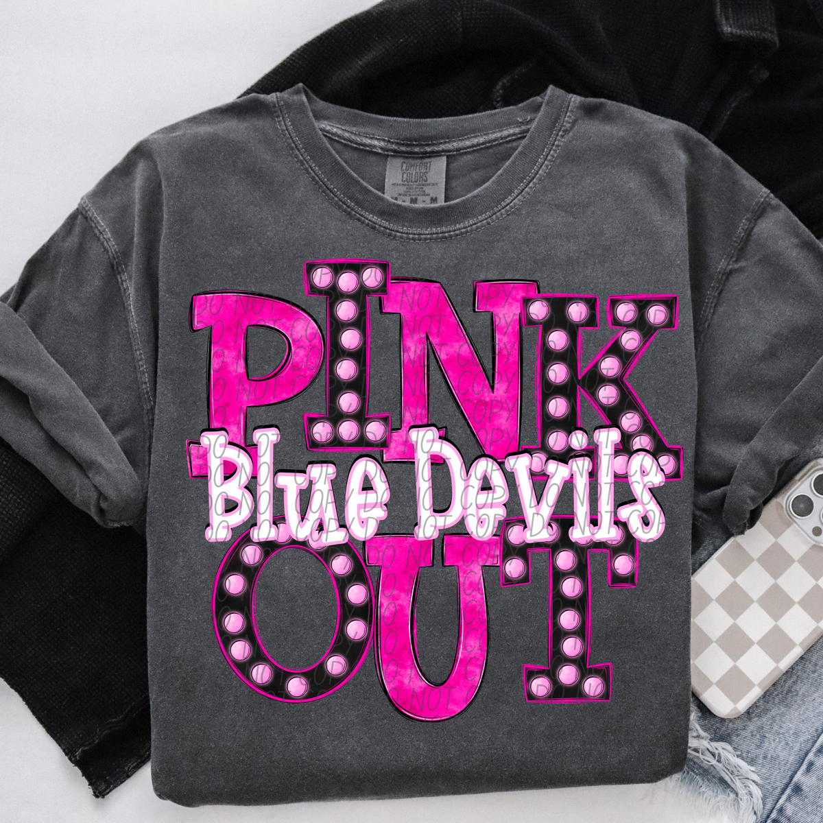 Blue Devils Pink Out Marquee (City) 112979 DTF transfer