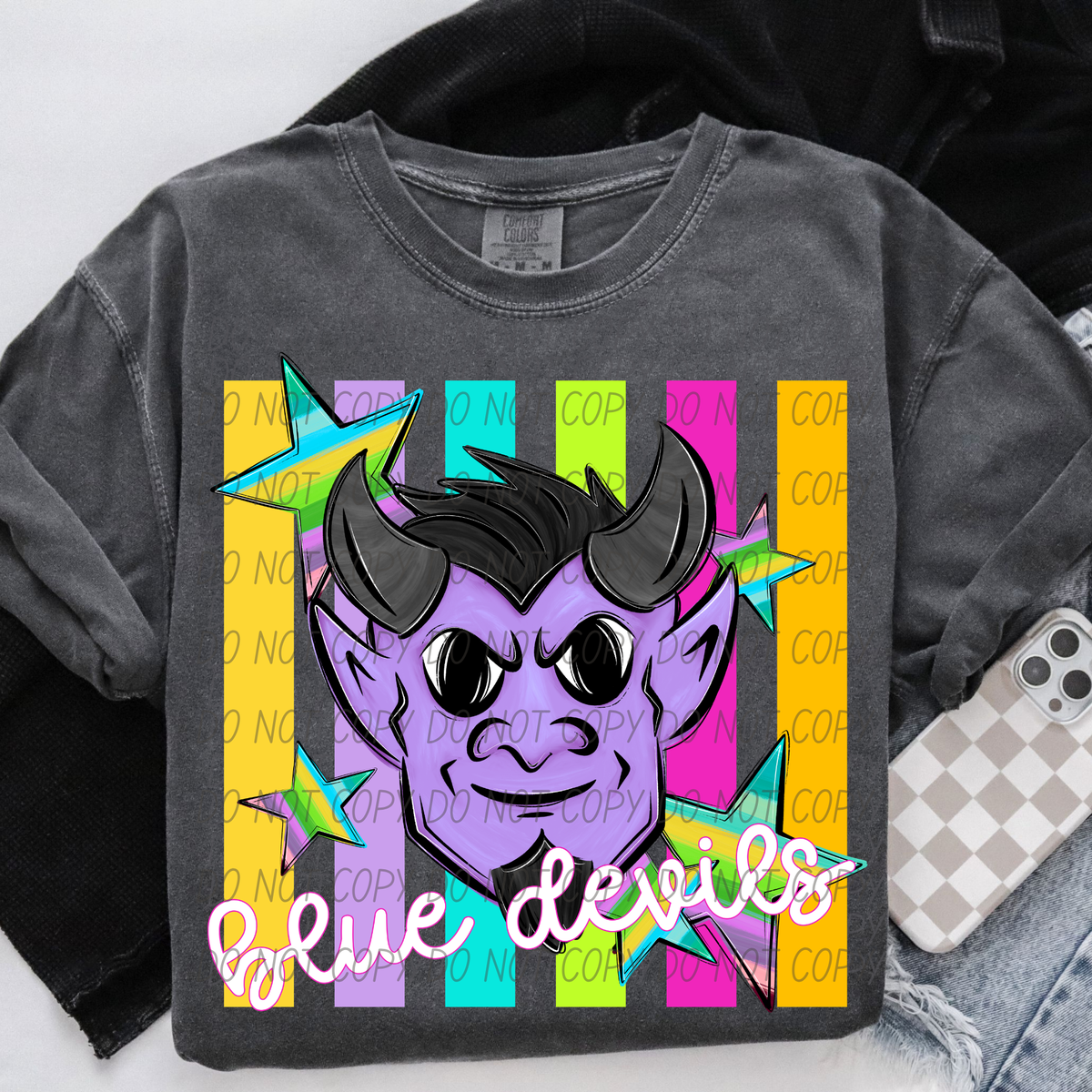 Blue devils purple neon (City) DTF Transfer
