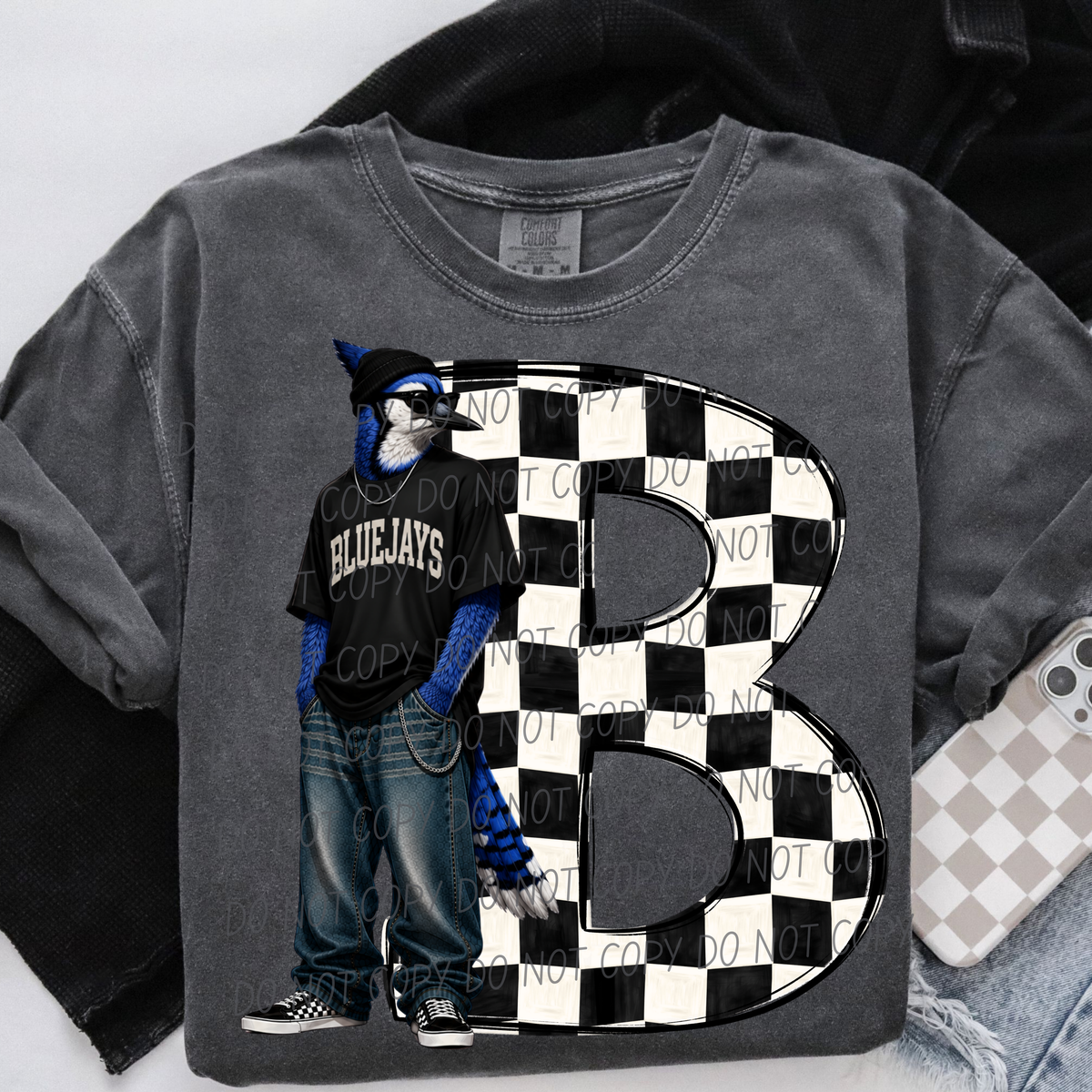 Bluejays sideline sweatshirt mascots (City) DTF Transfer