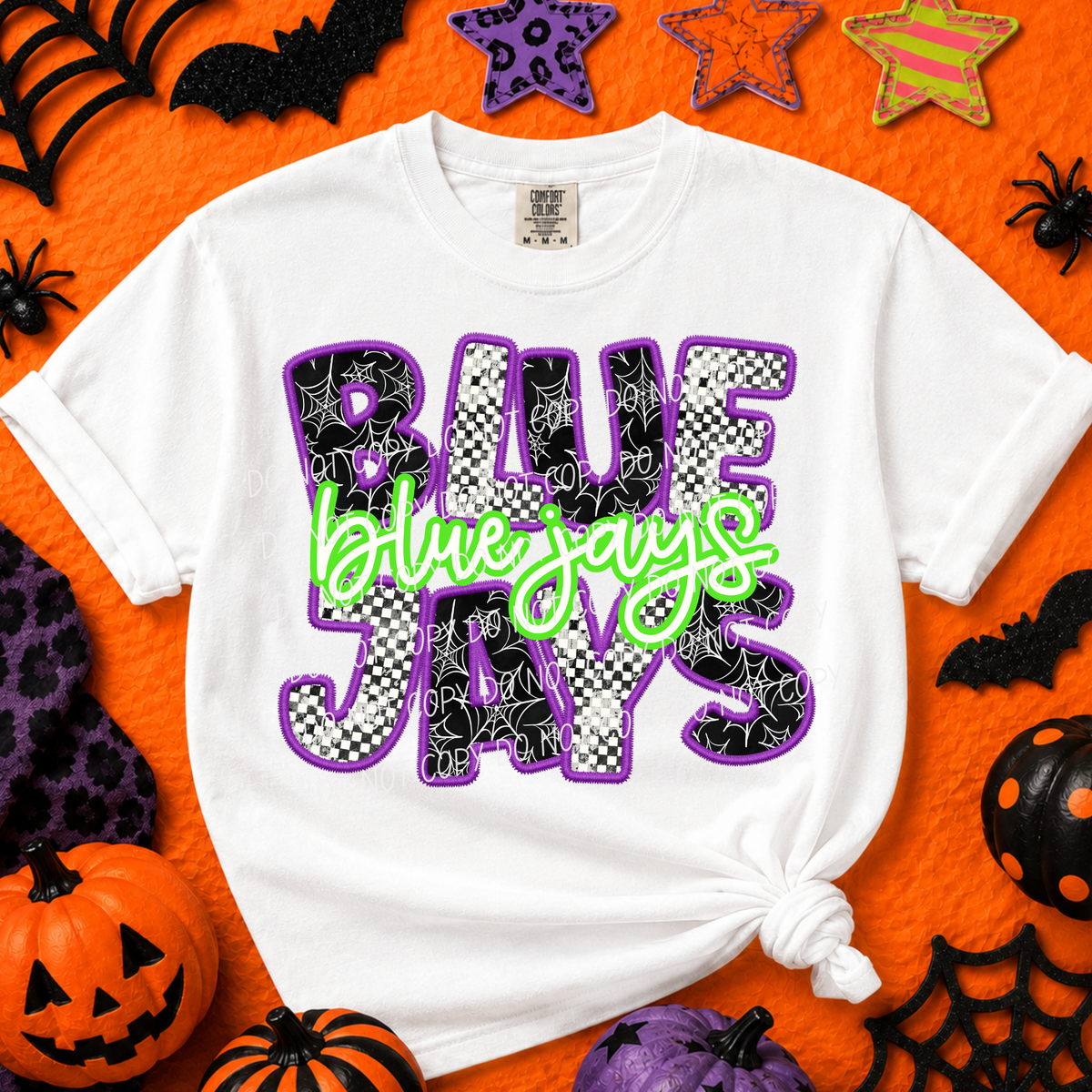 Bluejays-Purple/Green Halloween Font (CITY) DTF Transfer