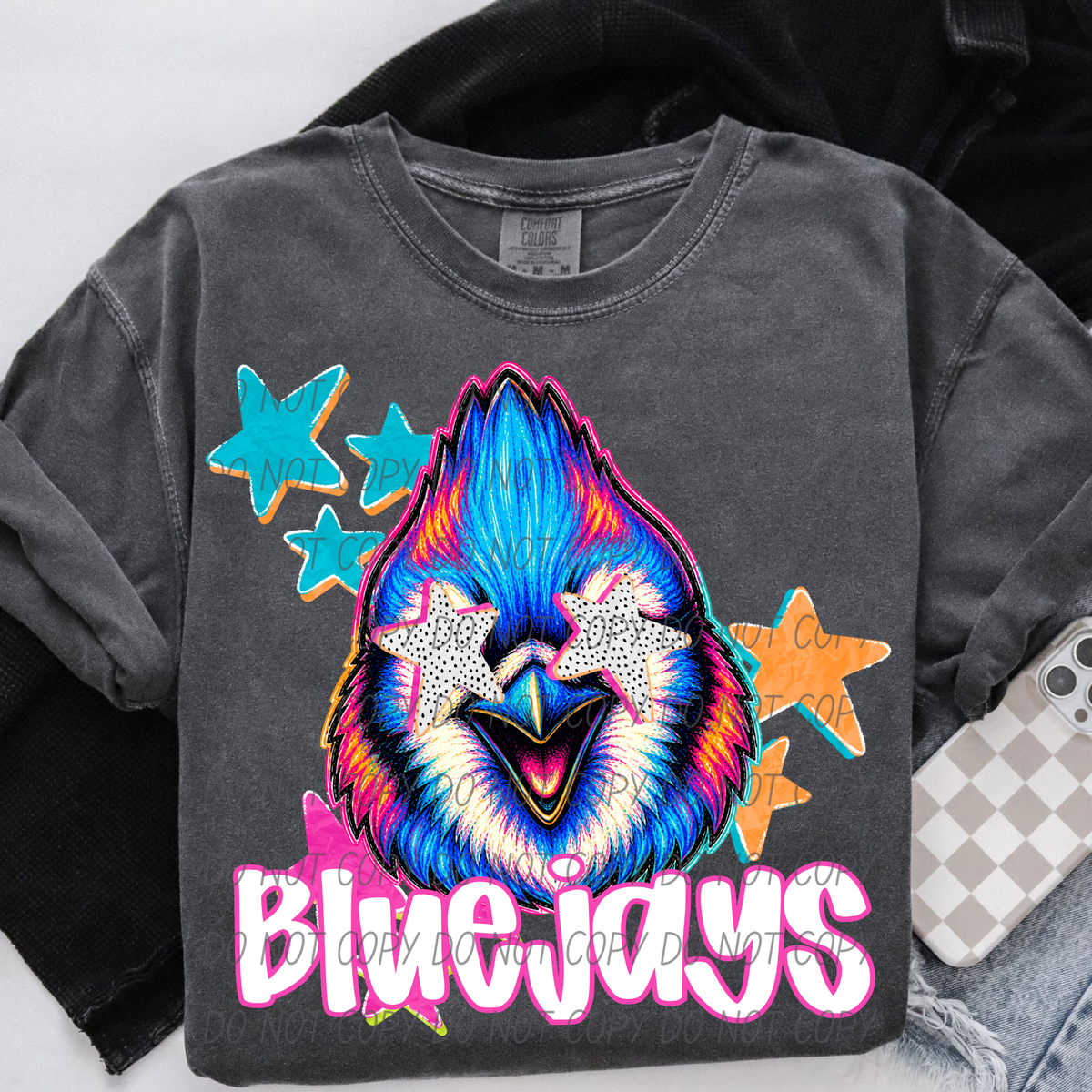 blue jays pop art with stars (CITY) DTF Transfer