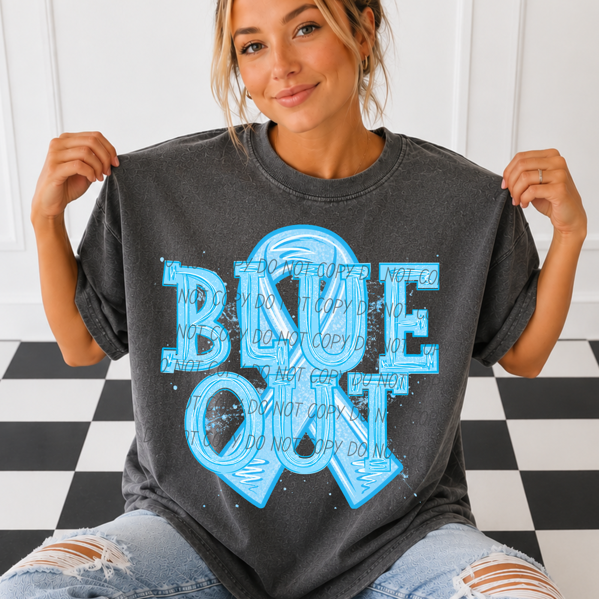 Blue out big ribbon (CITY) DTF Transfer