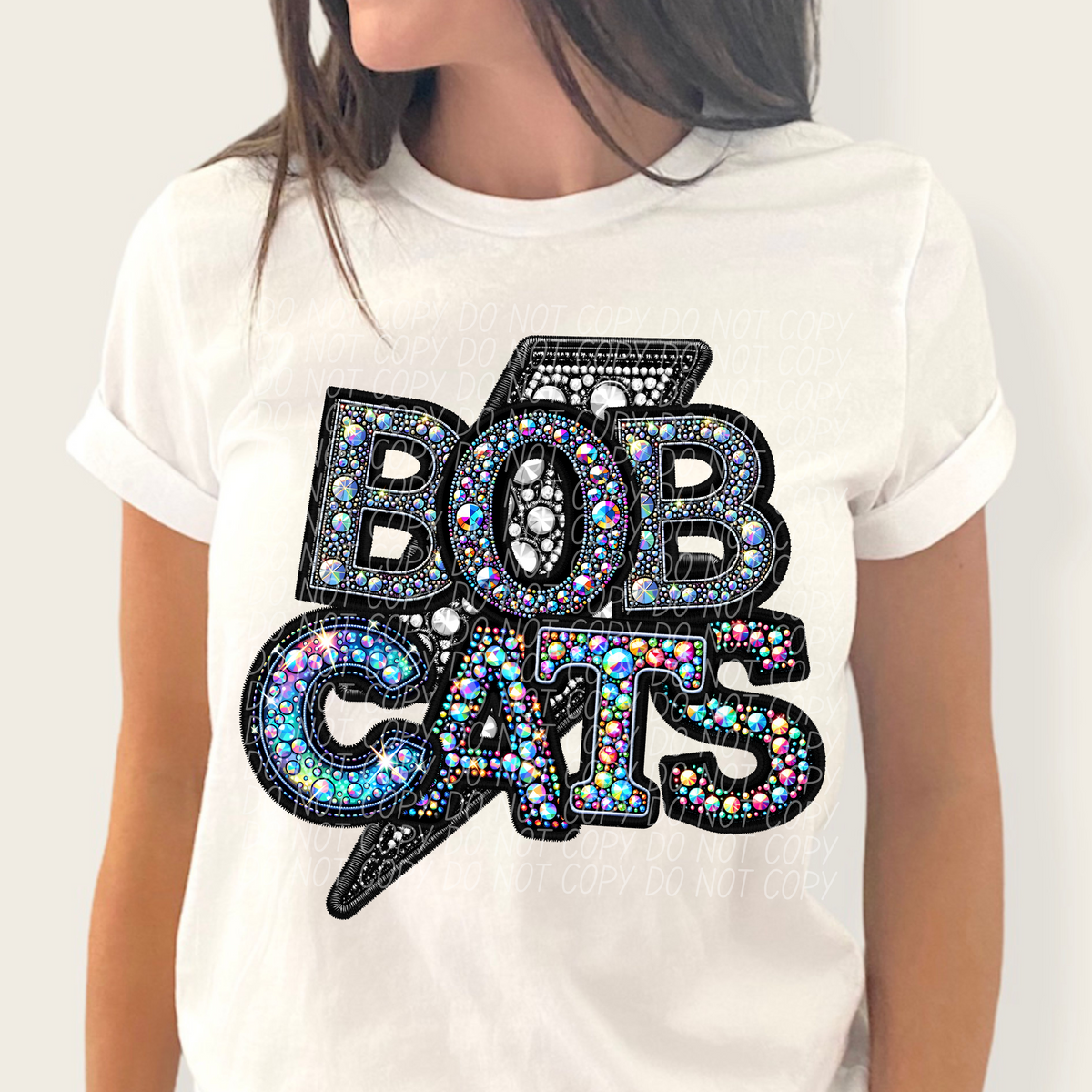 Bobcats lightning bolt rhinestones (city) 45230 DTF transfers
