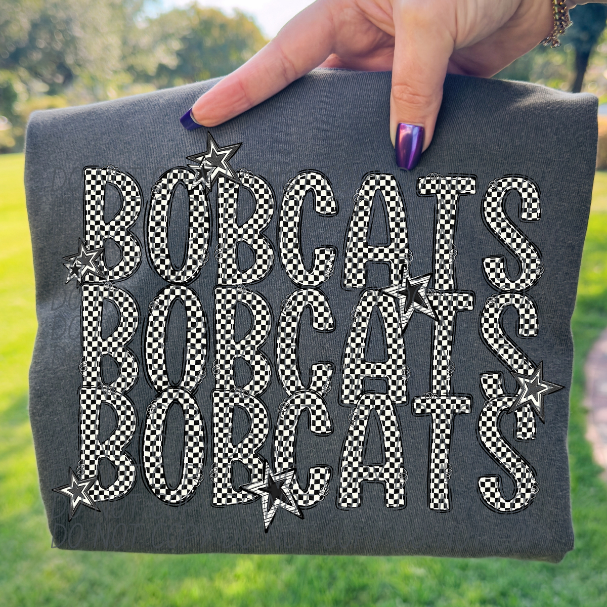 Bobcats checker star stacked (City)DTF transfer