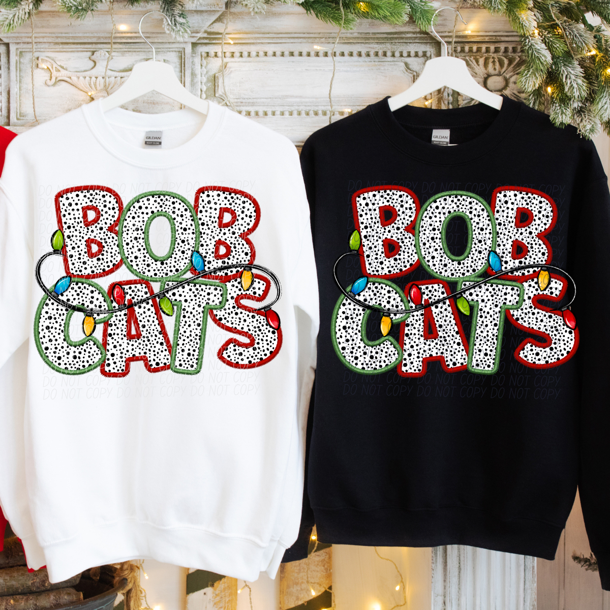 Bobcats Christmas Light Mascots (City) DTF Transfer