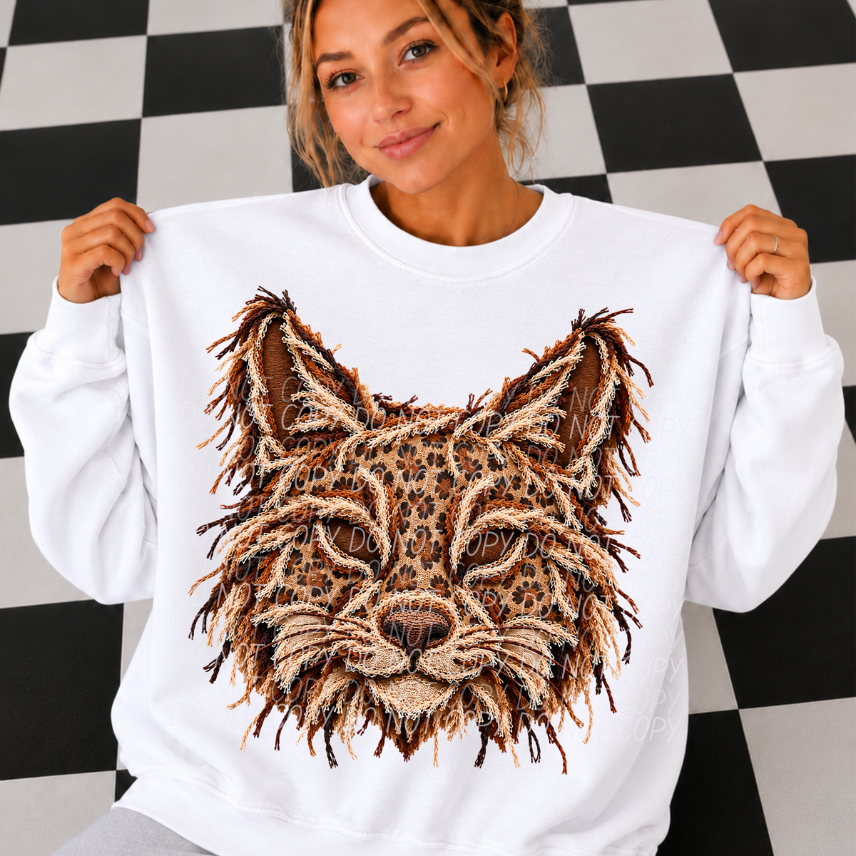 bobcats leopard fringe mascot (city) DTF Transfer