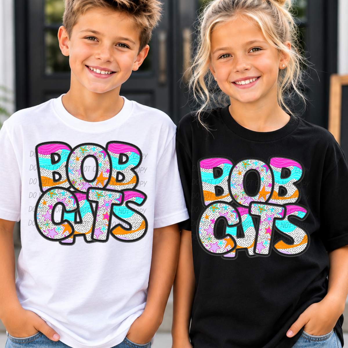 bobcats wavy stars (city) DTF transfer