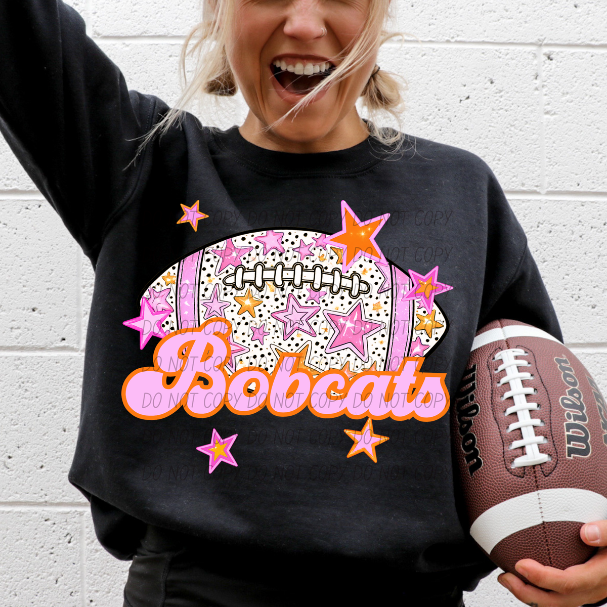 Bobcats pink football (city) DTF transfer