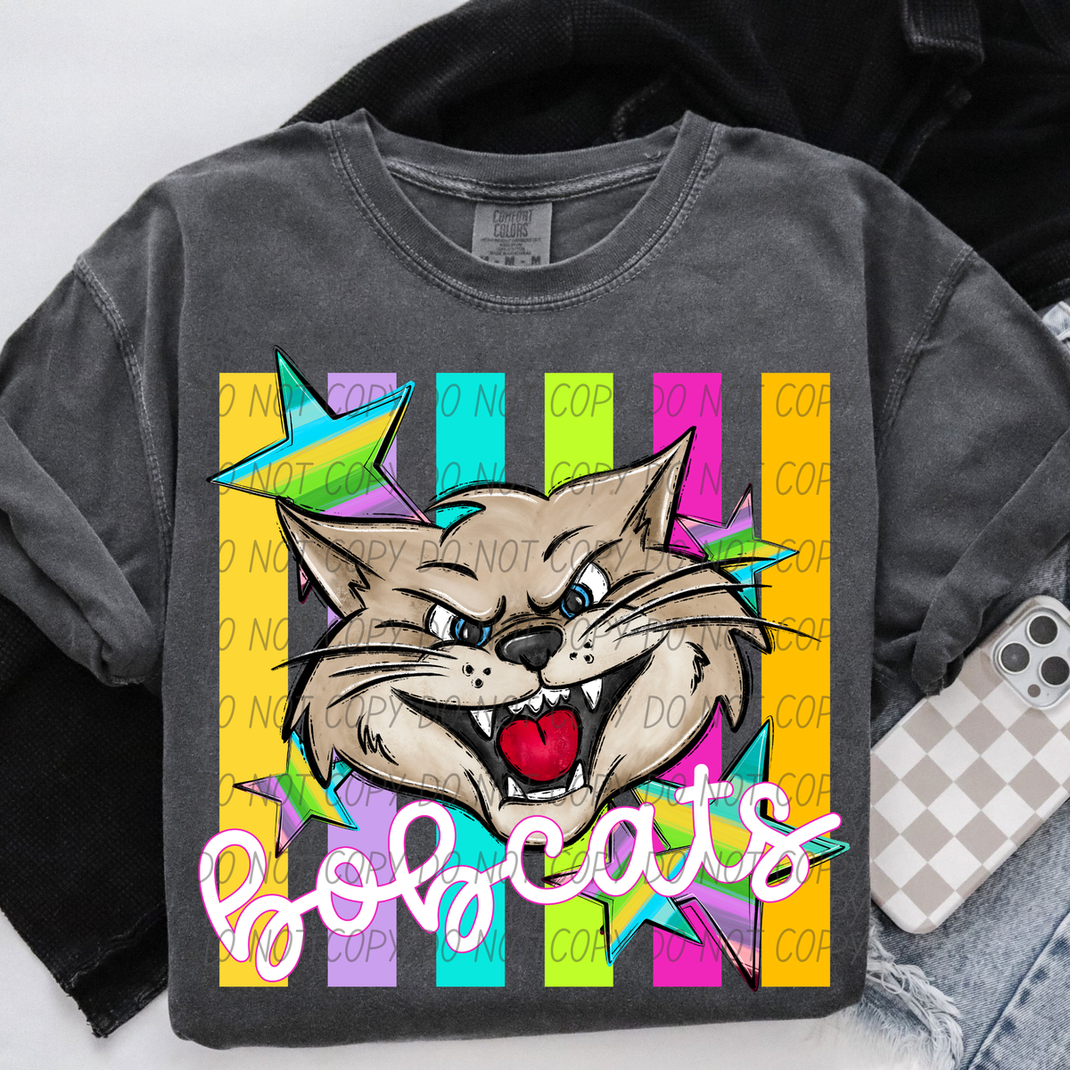 Bobcats neon strips (City) DTF Transfer