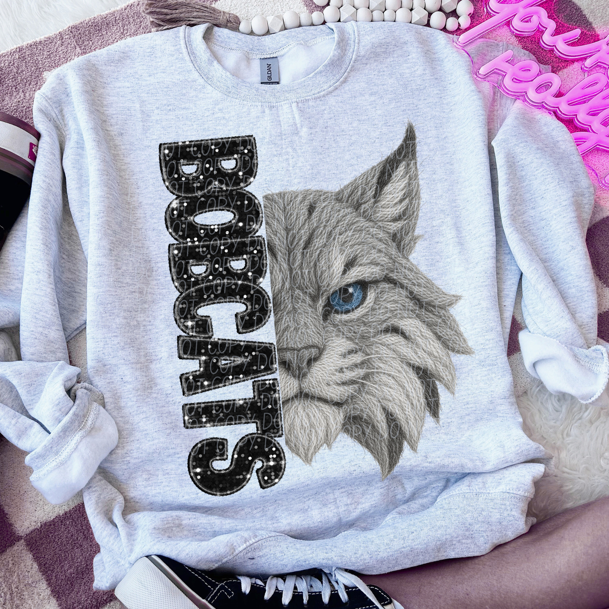 Bobcats faux glitter faux yarn (City) DTF Transfers