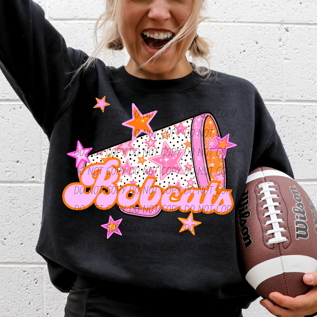 Bobcats pink cheer (city) DTF transfer