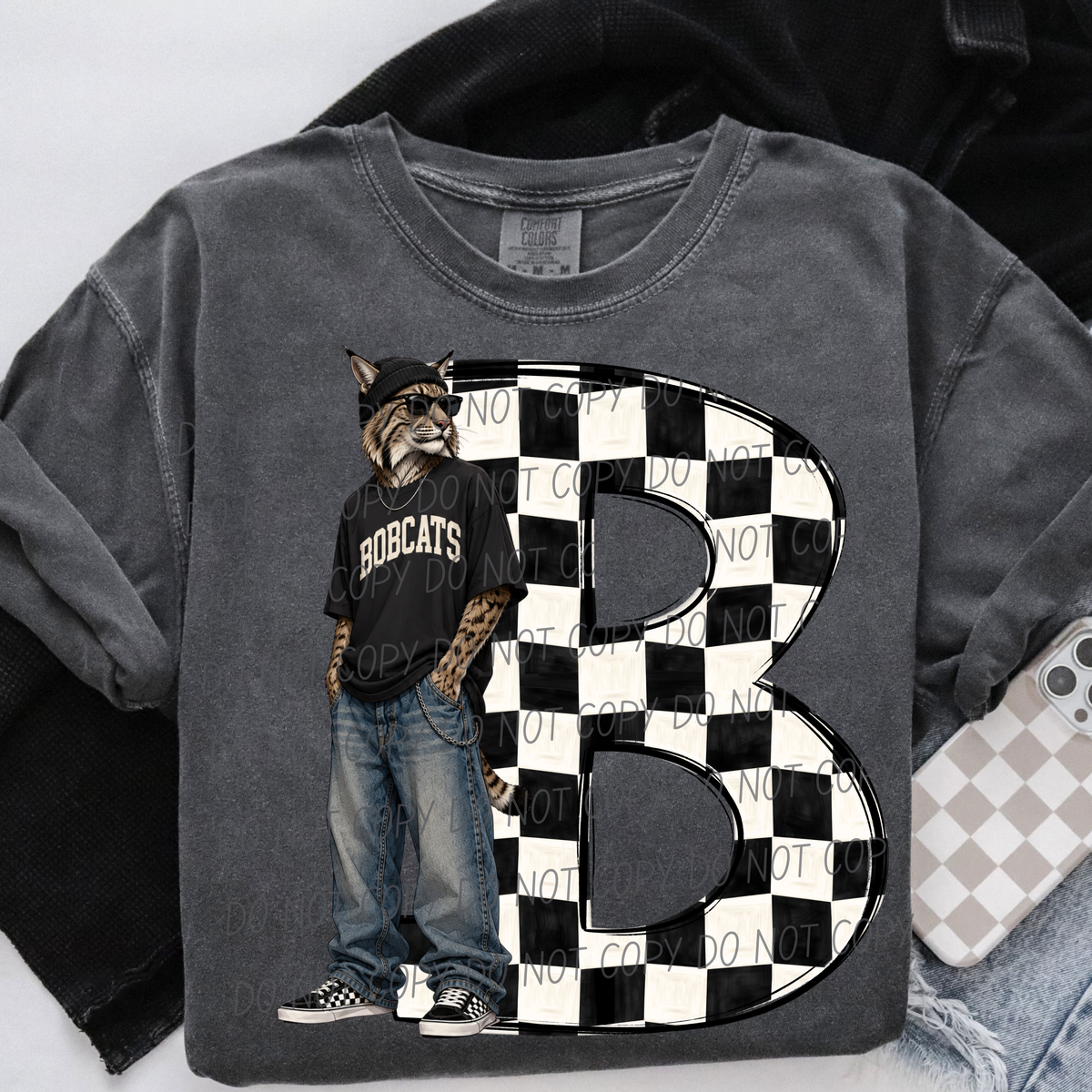 Bobcats sideline sweatshirt mascots (City) DTF Transfer