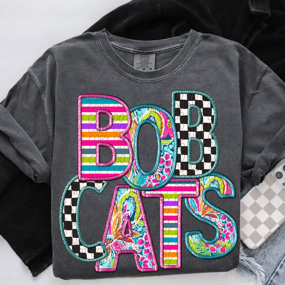 BOBCATS bright patterns (CITY) DTF transfer