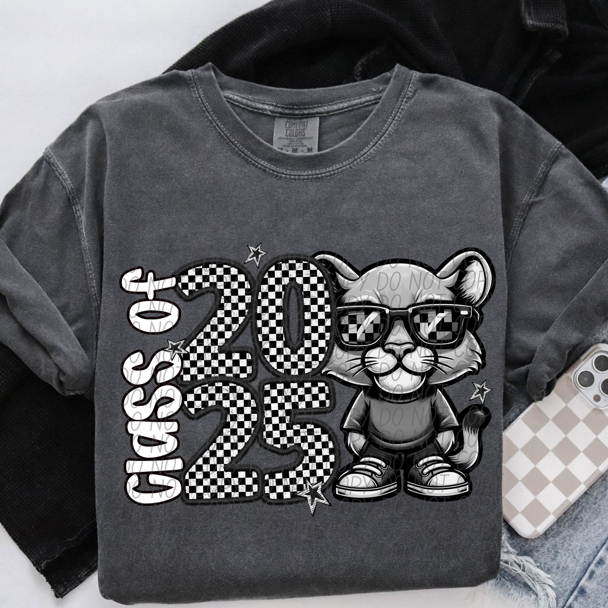 Class of 2025 Checkered Bobcat (CITY) DTF transfer
