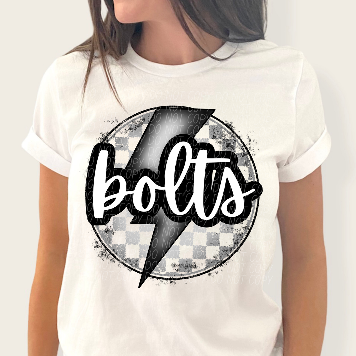 Bolts grey/silver lightning bolt circle CITY DTF transfer