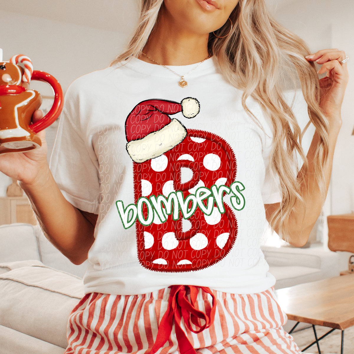B Bombers Christmas Faux Embroidery (CITY) 66269 DTF transfer