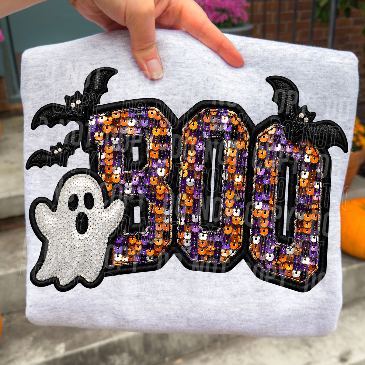 Boo sequin SBB DTF Transfer