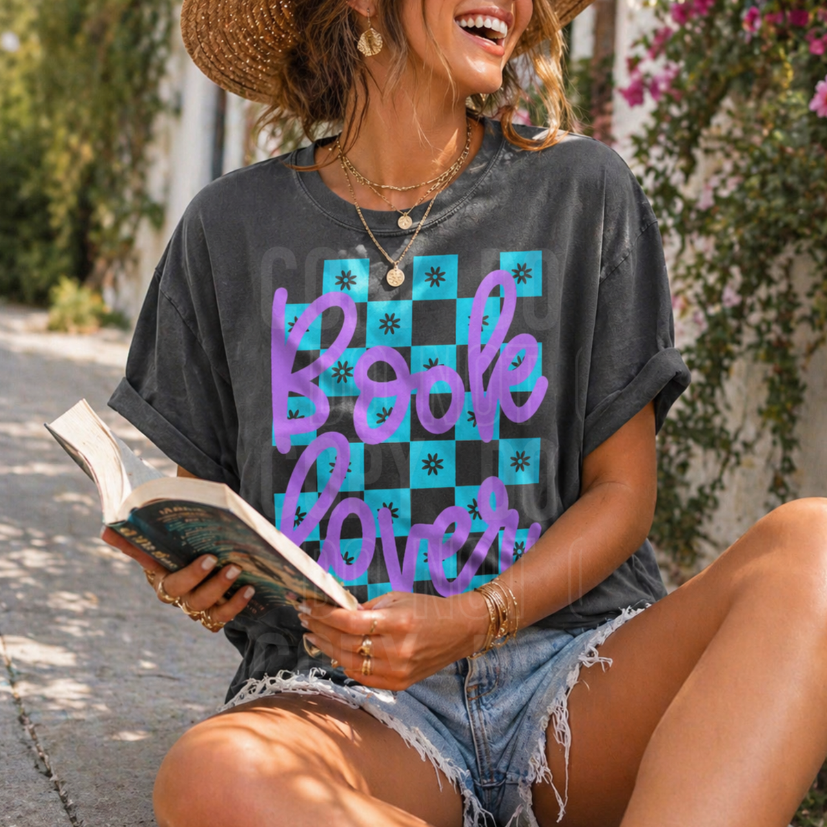 Book lover checkered (SBB) DTF Transfer