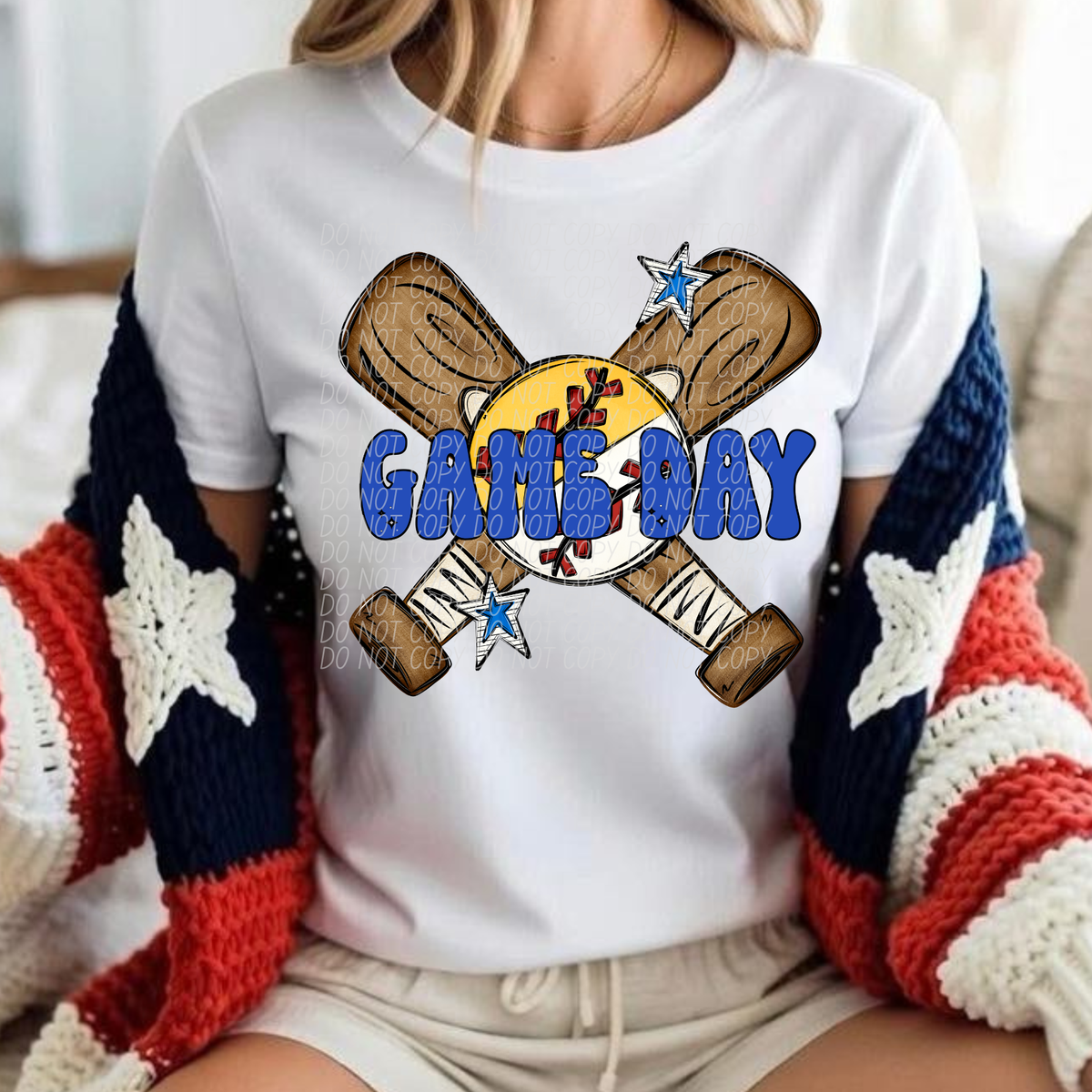 Baseball/Softball Game Day BLUE (City) DTF Transfer