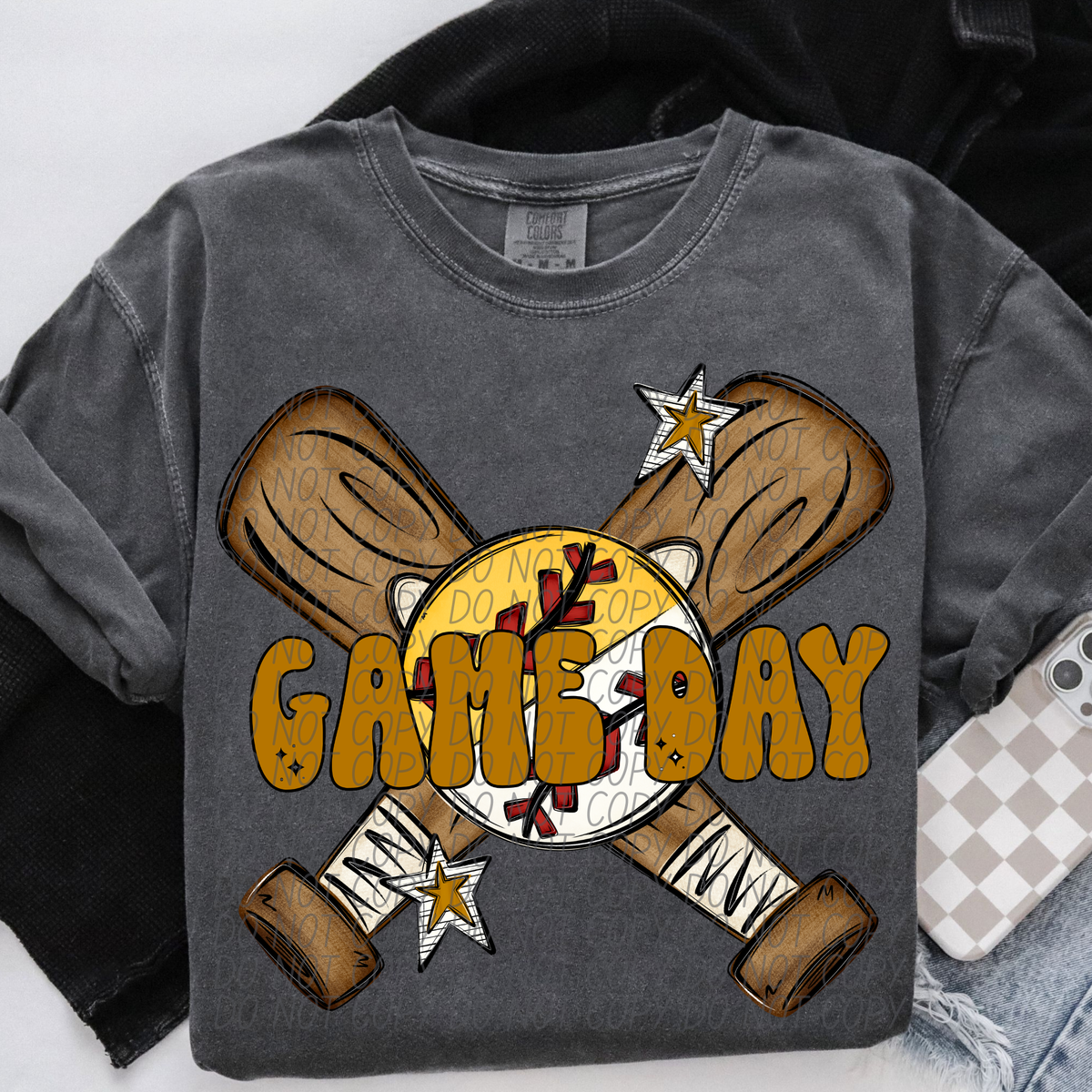 Baseball/Softball Game Day GOLD (City) DTF Transfer