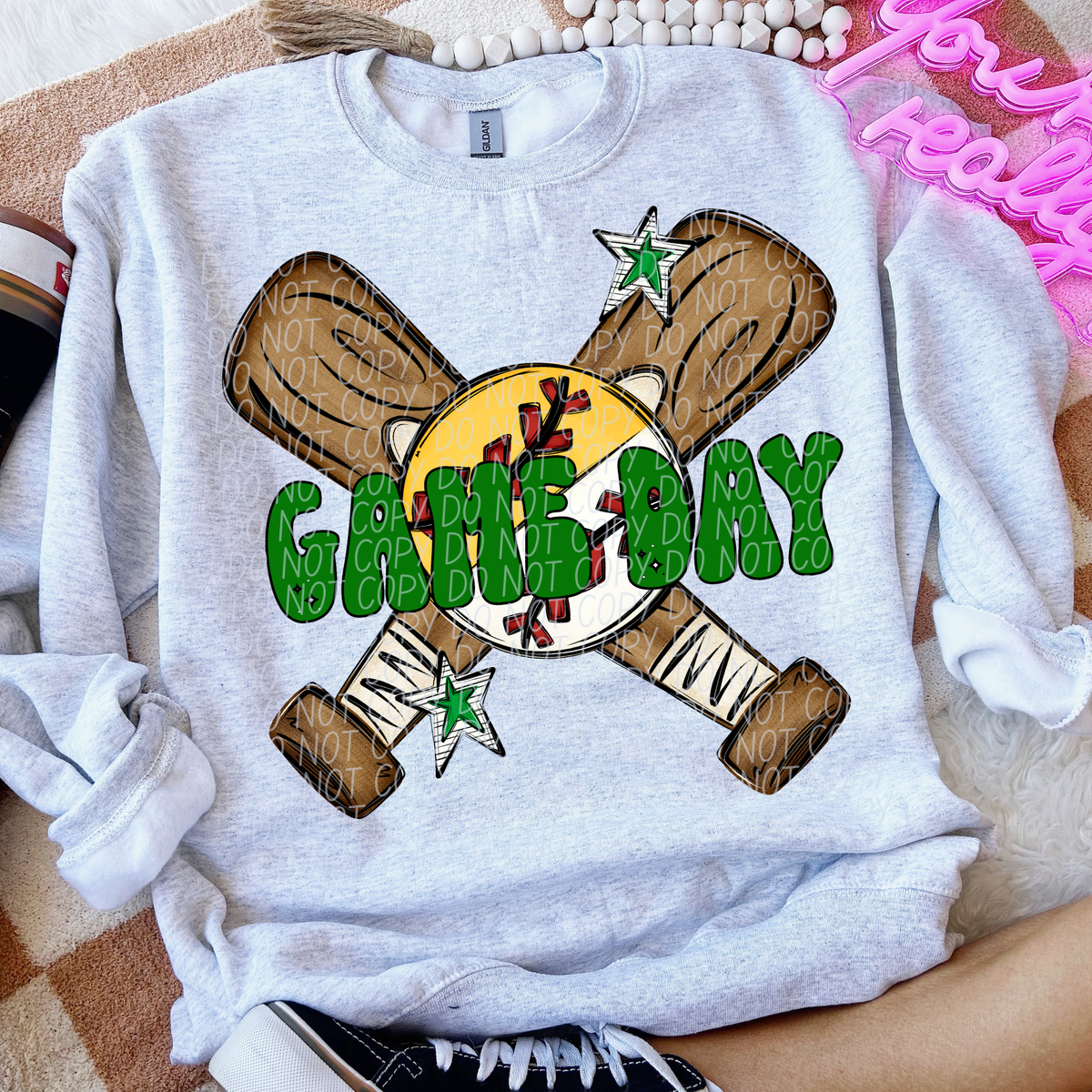 Baseball/Softball Game Day GREEN (City) DTF Transfer