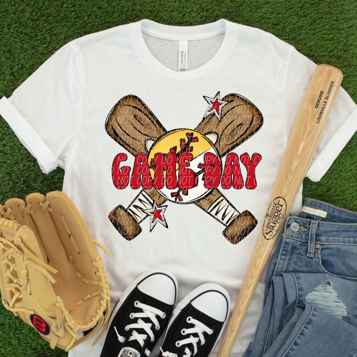 Baseball/Softball Game Day RED (City) DTF Transfer