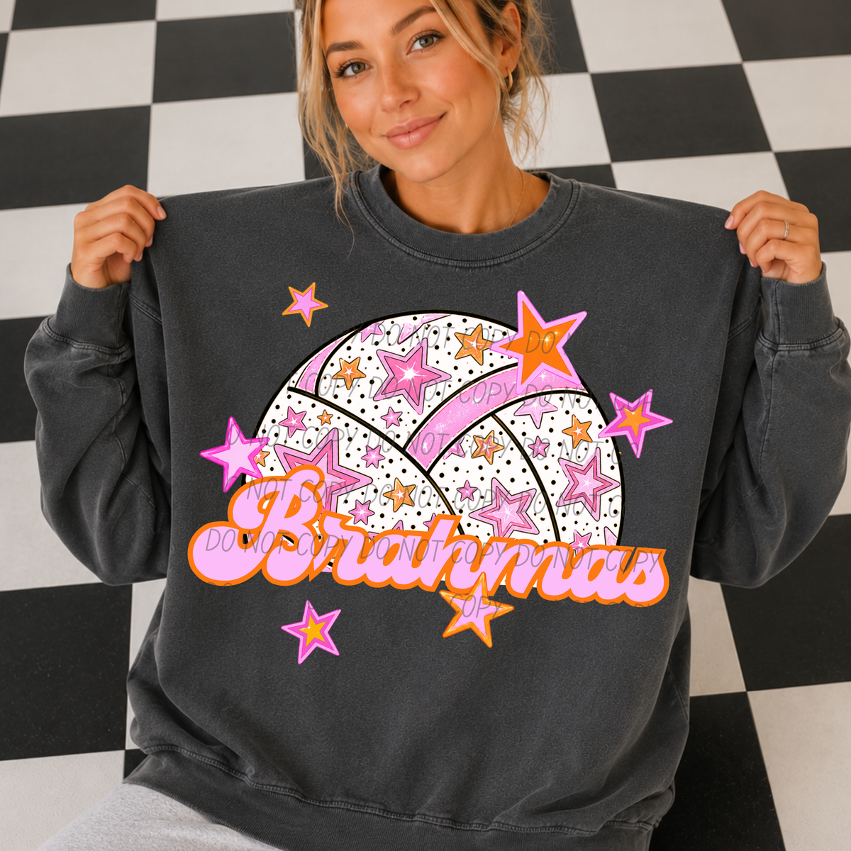 brahmas pink volleyball (city) DTF transfer
