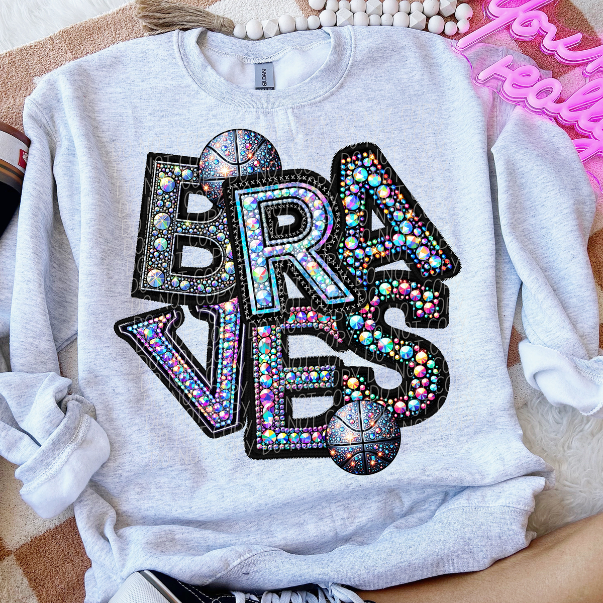 Braves Basketball Rhinestone (CITY) 66491 DTF transfer
