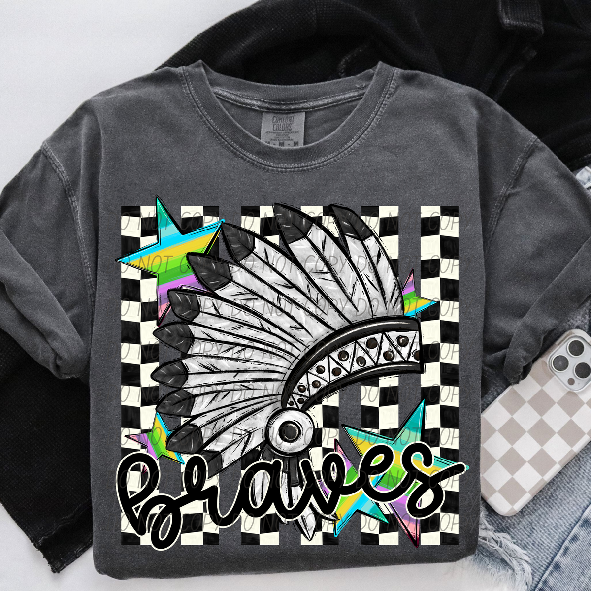 Braves checker stripes (City) DTF Transfer
