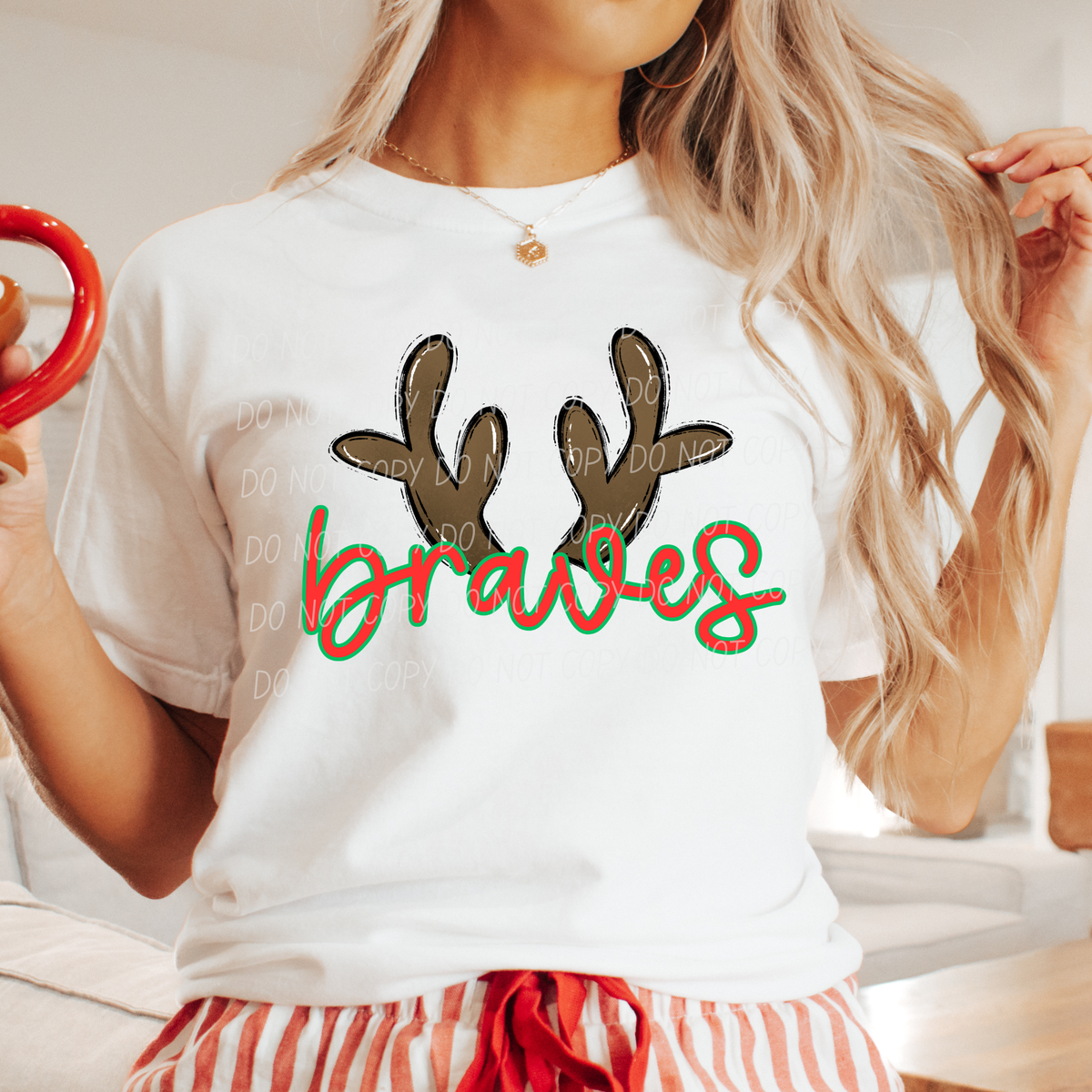 Braves with reindeer antler (city) DTF Transfer