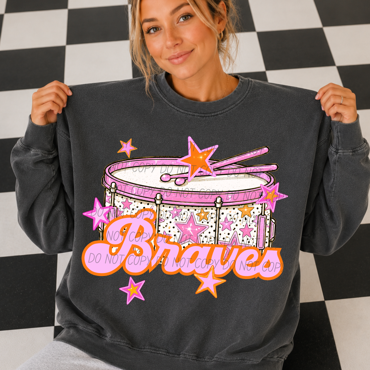 braves pink band (city) DTF transfer
