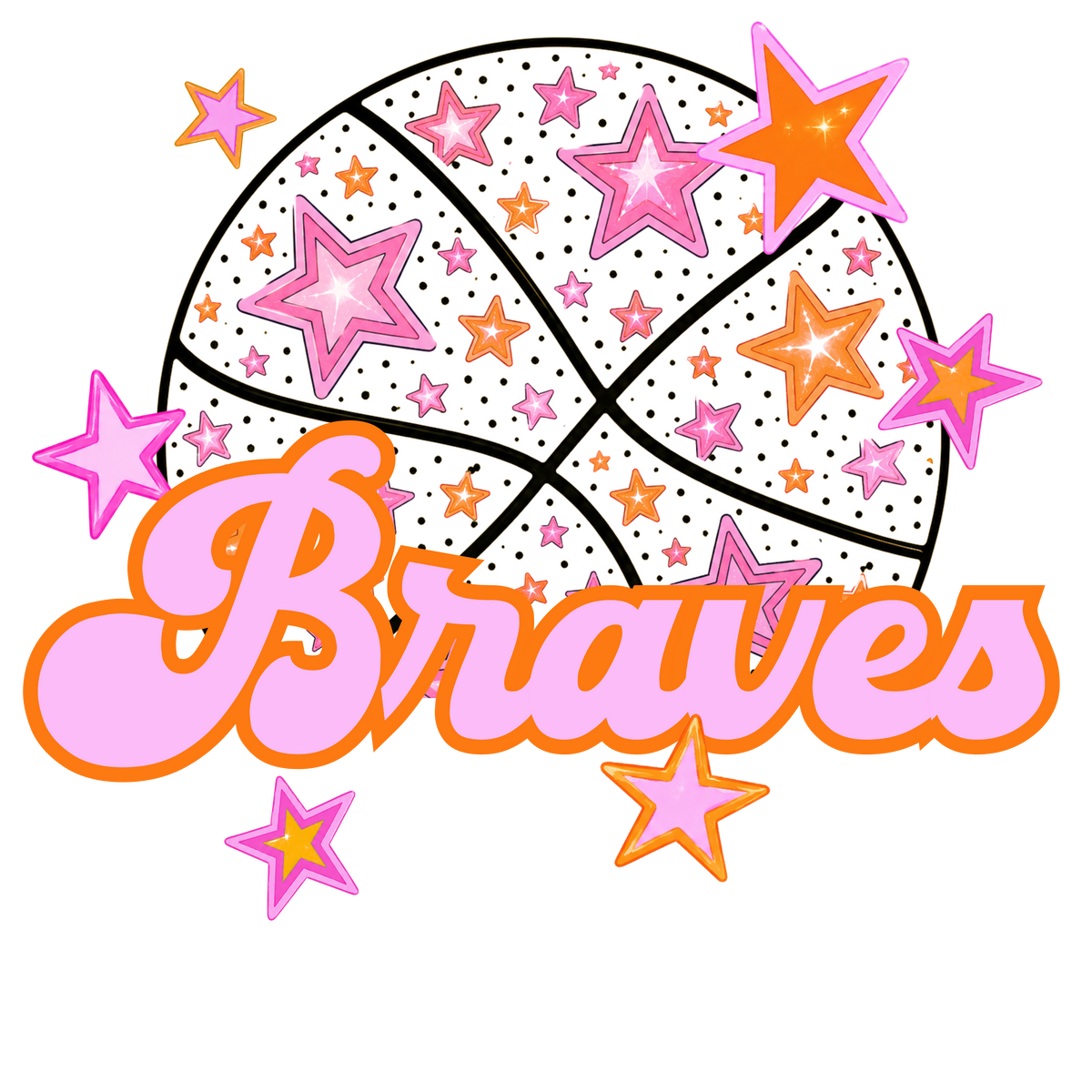 braves pink basketball (city) DTF transfer