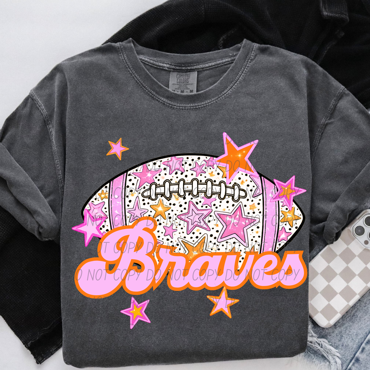 Braves pink football (city) DTF transfer