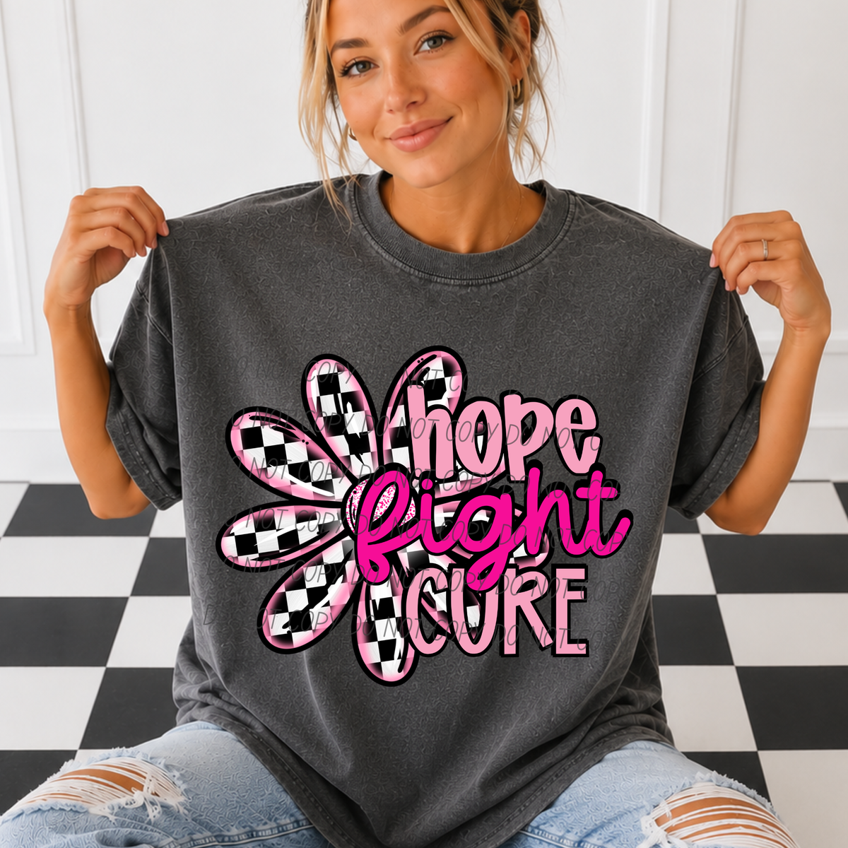 Hope Fight Cure- flower (CITY) DTF Transfer